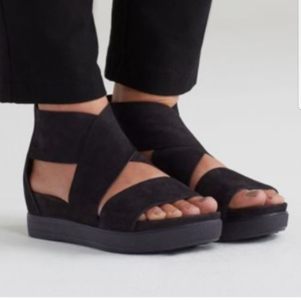 Eileen Fisher Black Sport Platform Sandal 7.5